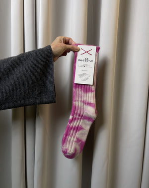 Mell-O Cashmere Socken Tie Dye Fuchsia