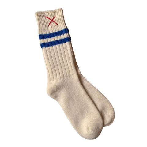 Mell-O Cashmere Socken Sport Offwhite/Blau